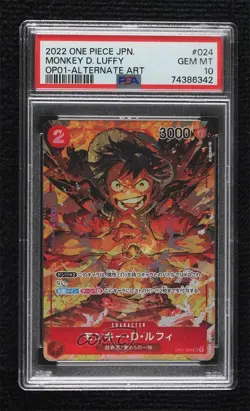 2022 One Piece Romance Dawn OP01 SR (Alt Art) Japanese Monkey D Luffy PSA 10 - Image 1