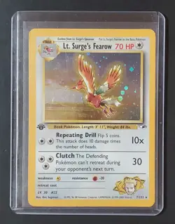 Lt. Surge's Fearow Holo #7/132 Gym Heroes G1 2000 Pokemon 1st Edition - Image 1