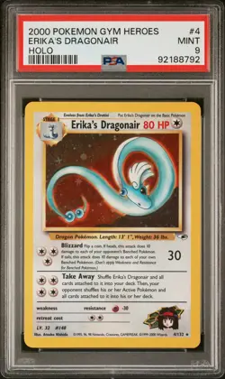2000 POKEMON GYM HEROES HOLO #4 ERIKA'S DRAGONAIR PSA 9 - Image 1