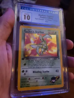 (POP 7) CGC 10 Rocket's Scyther SWIRL 13/132 Gym Heroes 1st Edition Holo Pokemon - Image 1