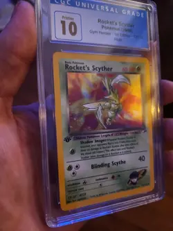 (POP 7) CGC 10 Rocket's Scyther SWIRL 13/132 Gym Heroes 1st Edition Holo Pokemon - Image 3
