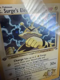 Pokemon TCG Lt. Surge's Electabuzz ⚡Gym Heroes 1st Edition Huge Swirl 💫 CGC 10 - Image 1