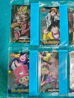 Dragon Ball One Piece 40th Anniversary Morinaga Wafer 16 Card Set Unopened - Image 2