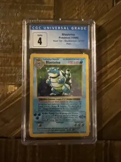 Pokemon TCG Blastoise Holo Shadowless Rare Card Base Set 2/102 CGC 4 - Image 1