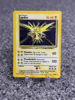 Pokemon TCG Zapdos Base Set Holo Card 16/102 Unlimited Rare, LP Condition - Image 1