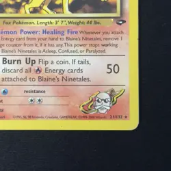 Blaine's Ninetales 21/132 Gym Challenge Rare MP Vintage Pokemon TCG WOTC English - Image 5