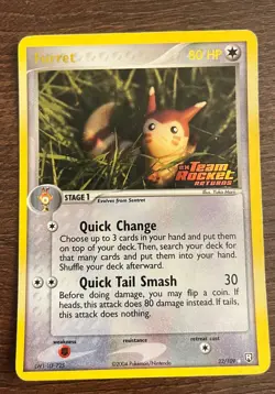 Furret 22/109 - Pokemon Card Ex Team Rocket Returns Reverse Holo NM - Image 1