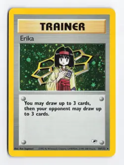 Erika 16/132 Unlimited Holo Rare Gym Heroes WOTC Pokemon Card NM - Image 1