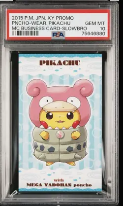 PSA 10 Pikachu Slowbro Poncho Pokemon Card Center Promo - Image 1