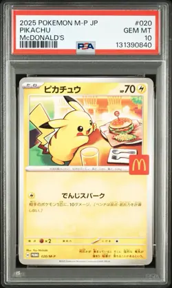 PSA 10 GEM MINT Pikachu 020/M-P 2025 McDonald’s Promo Japanese Pokemon Card - Image 5