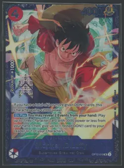 Monkey D. Luffy OP12-015 Treasure Cup Promo Top Prize One Piece Card Game Sealed - Image 1