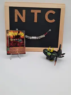 Bakugan Darkus Krakix & Lansor Combat Set Gundalian Invaders Rare W/ Card - Image 1