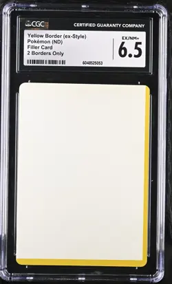 Yellow Border (Ex-Style) 2 Borders Only Filler Card NM CGC 6.5. - Image 1