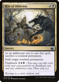 MTG Rite of Oblivion Midnight Hunt Uncommon Sorcery NM - Image 2