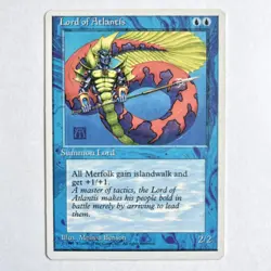 Lord of Atlantis Fourth Edition White Border MTG Lightly Played x1 [2 Available] - Image 1