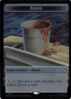 MTG Blood Token (Rainbow Foil) (2180) | NM Foil | Secret Lair Jaws {SLD} - Image 2