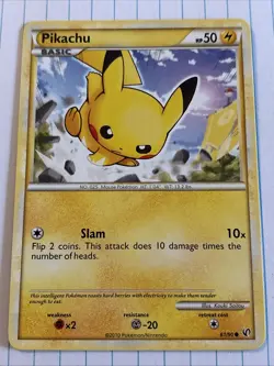 Pikachu 61/90 Pokemon English HeartGold & SoulSilver Undaunted 2010 - Image 1