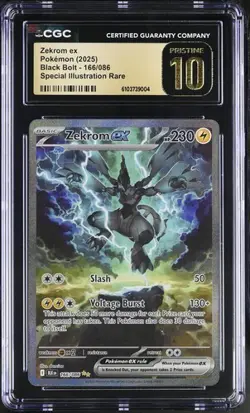 Zekrom EX *CGC PRISTINE 10* Special Illustration Rare *#166* Black Bolt *Pokemon - Image 1