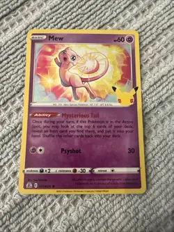 Pokemon TCG Mew 011/025 Celebrations Holo Rare - Image 1