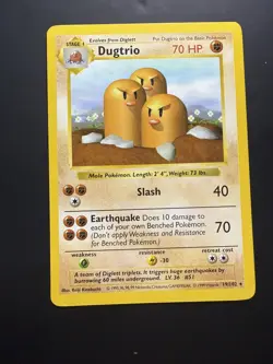 [NM+] 1999 Pokemon Shadowless Dugtrio 19/102 base set - Image 1