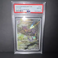 2025 POKEMON WHT EN-WHITE FLARE ILLUSTRATION RARE #137 LIEPARD PSA 8 - Image 2