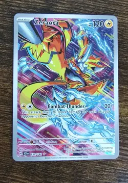 Pokemon English Zeraora Stellar Crown Illustration Rare 151/142 MINT - Image 1
