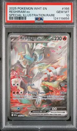 2025 POKEMON WHT EN-WHITE FLARE SPECIAL ILLUSTRATION RARE RESHIRAM EX PSA 10 - Image 1
