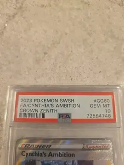 Pokemon Sword Shield Crown Zenith Full Art Cynthia's Ambition GG60 PSA 10 - Image 2