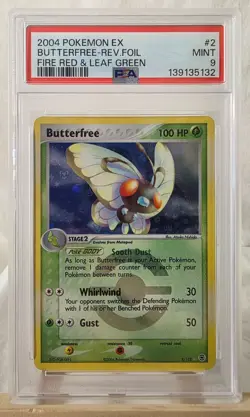 2004 Pokemon EX Fire Red & Leaf Green Butterfree-Reverse Holo Foil #2 PSA MINT 9 - Image 1