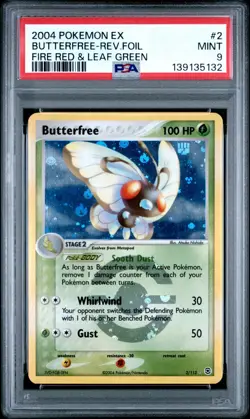 2004 Pokemon EX Fire Red & Leaf Green Butterfree-Reverse Holo Foil #2 PSA MINT 9 - Image 3