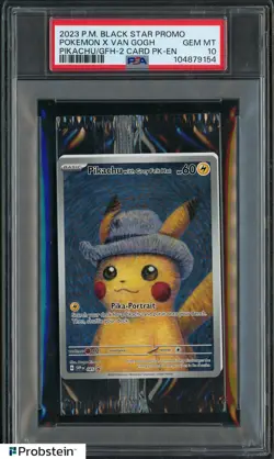 #1 Pokemon Pikachu with Grey Felt hat Van Gogh 085 Graded Sealed Promo PSA 10 - Image 1