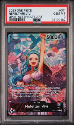 One Piece TCG Nefeltari Vivi Leader OP04-001 Par Alt Art English PSA 10 GEM - Image 1