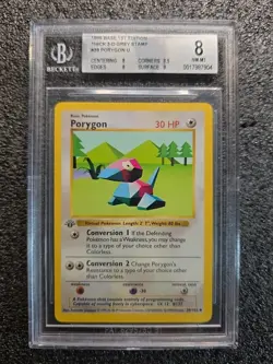 ERROR 1999 Pokemon Porygon Base Set 1st Edition Holo Rare 039/102 BGS 8 - Image 1