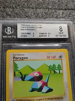 ERROR 1999 Pokemon Porygon Base Set 1st Edition Holo Rare 039/102 BGS 8 - Image 2