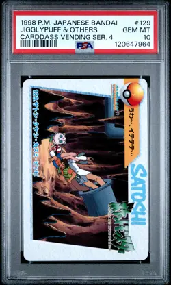 1998 POKEMON JPN BANDAI CARDDASS VENDING SER 4 #129 JIGGLYPUFF & OTHERS PSA 10 - Image 1