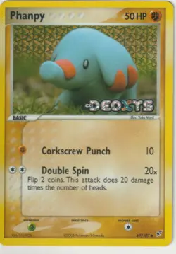 2005 Pokemon EX Deoxys Phanpy [Reverse Holo] #69/107 NM MT Stamped - Image 1