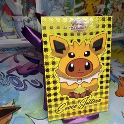 Box Hit Gold Holo Eevee Poncho Jolteon Let’s Go Eevee Card Database - Image 2