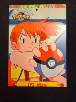 Misty TV3 Topps Pokemon Series 1 Character Card Blue Label - RARE MISCUT - Image 1