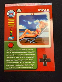 Misty TV3 Topps Pokemon Series 1 Character Card Blue Label - RARE MISCUT - Image 2