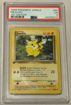 Pokemon Pikachu 60/64 Jungle 1st Edition Vintage Card - PSA Graded 5 - Image 1