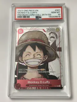 2023 ONE PIECE PREMIUM CARD COLLECTION 25TH EDITION #001 MONKEY D. LUFFY PSA 10 - Image 1