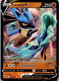 Lucario V 078/189 Astral Radiance Ultra Rare Holo Pokemon TCG Card NM Foil - Image 1