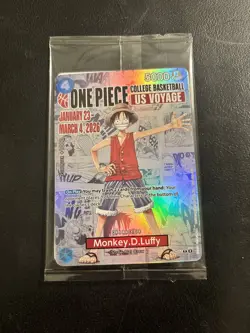 One Piece Monkey D. Luffy US Voyage College Basketball Card Rutgers 1/23 IN HAND - Image 1