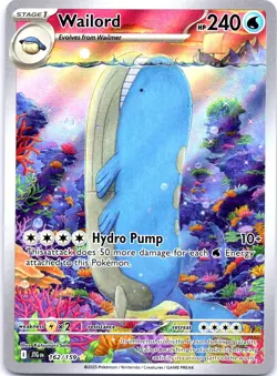 Pokemon TCG Wailord 162/159 Secret Rare Holo - Water Type Shiny Vault Card - Image 1