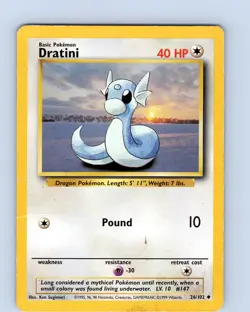 Pokemon TCG Dratini Base Set 26/102 Unlimited Uncommon Card WOTC Played HP - Image 1