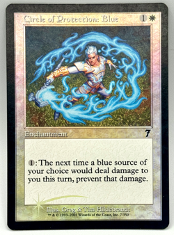 Circle of Protection: Blue FOIL | Moderately Played MP 7th Edition Magic MtG - Image 1