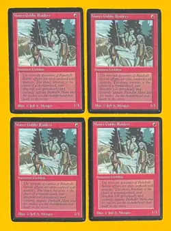 MTG MONS'S GOBLIN RAIDERS (x 4) Beta (OldManMTG 006-759) - Image 1