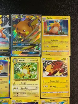 x15 Raichu Pokemon Rare Holo GX Mixed lot Electric Type Cute ⚡🐭 NO DUPLICATE - Image 3