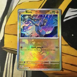Pokemon TCG Prismatic Evolutions Riolu Card 050/131 Master Ball Reverse Holo - Image 1