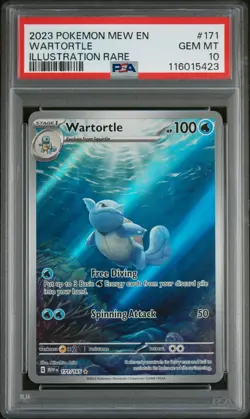 2023 POKEMON MEW EN-151 ILLUSTRATION RARE #171 WARTORTLE PSA 10 - Image 1
